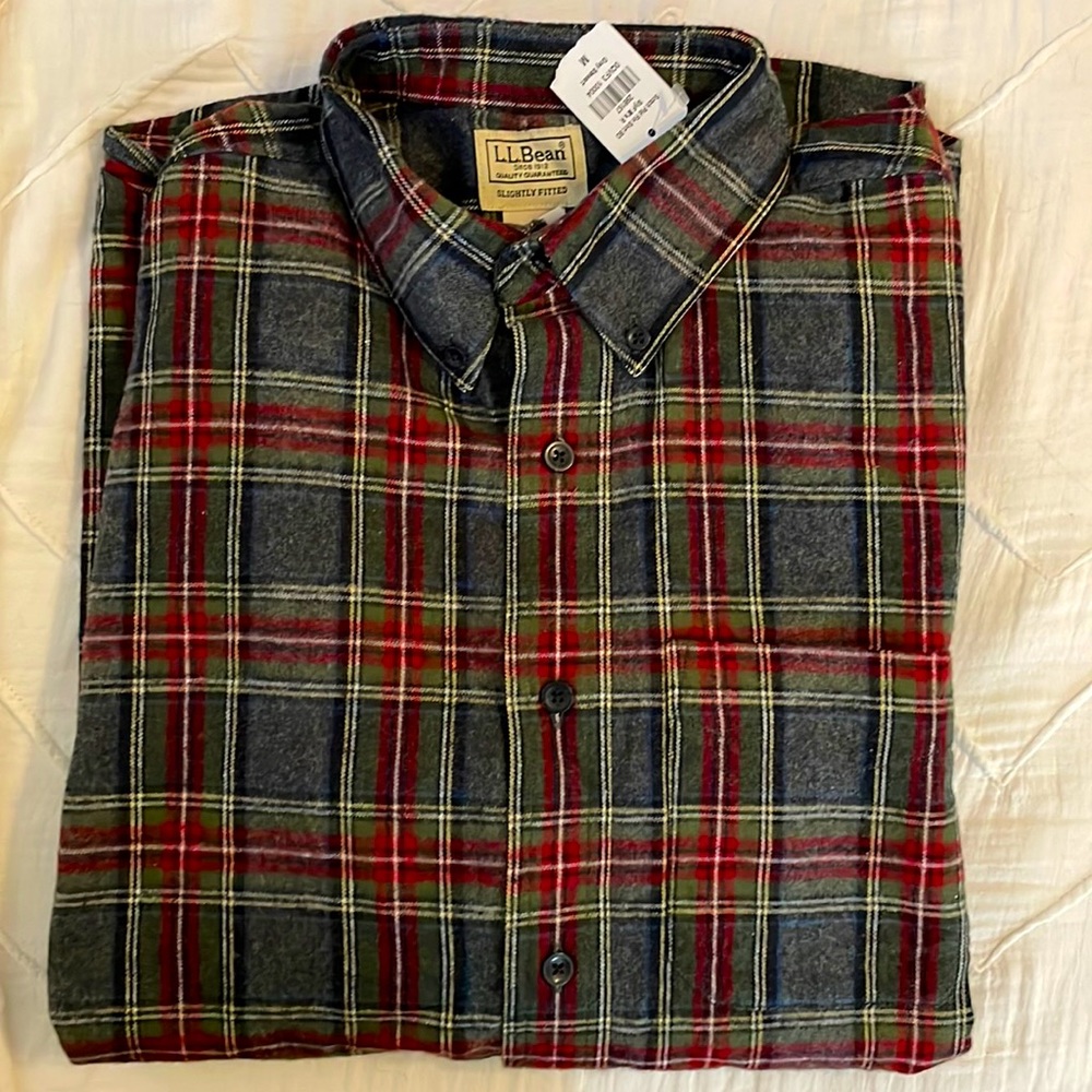 Men’s LL Bean Scotch Plaid Flannel Shirt